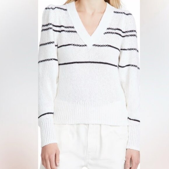 Brochu Walker "Sasha" Cotton Merino V Neck Sweater Size Small - Picture 9 of 9